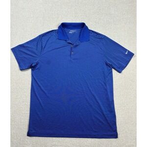 Nike Mens Polo Dri Fit Shirt Size XL Blue Striped